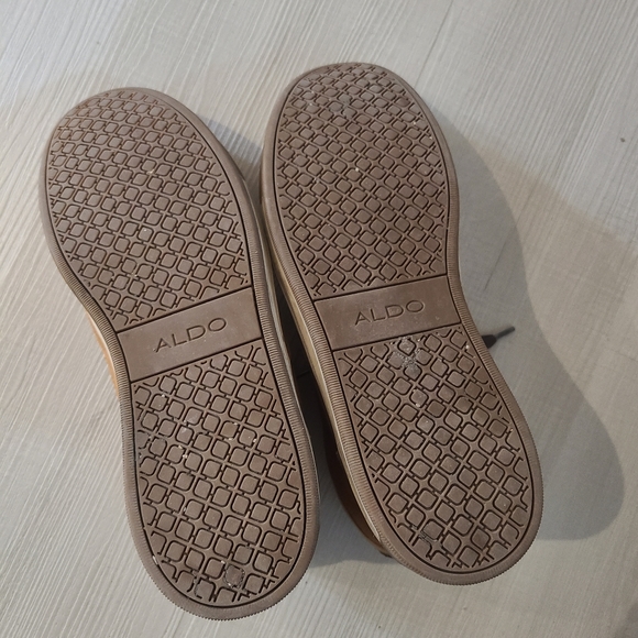 2/$20 Men's Aldo Brown Leather Ankle High Tie Boots Size 10 - Picture 7 of 9